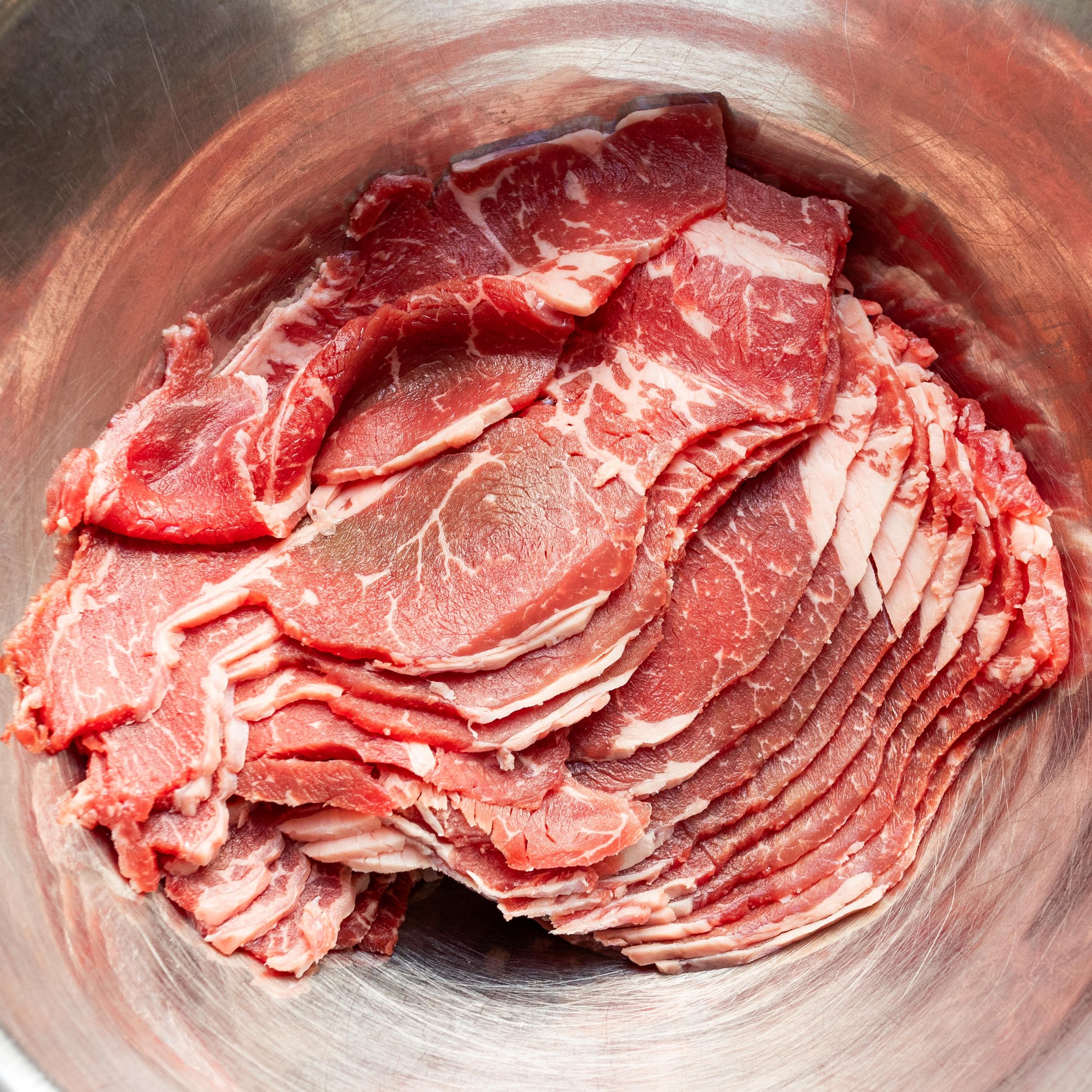 Thinly sliced beef sirloin