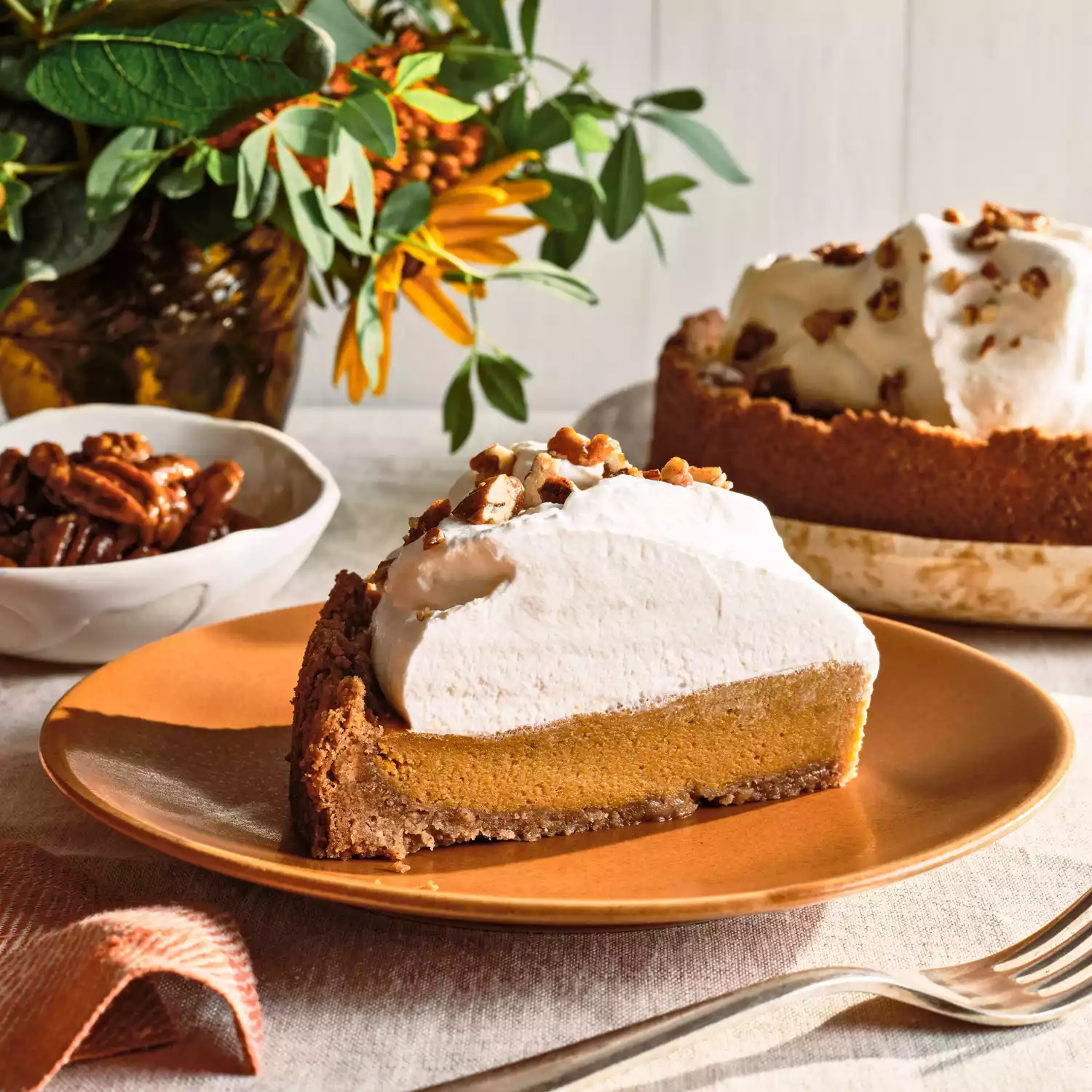 Gingered Sweet Potato Pie with Pecan-Crumb Crust and Ginger-Honey Whip