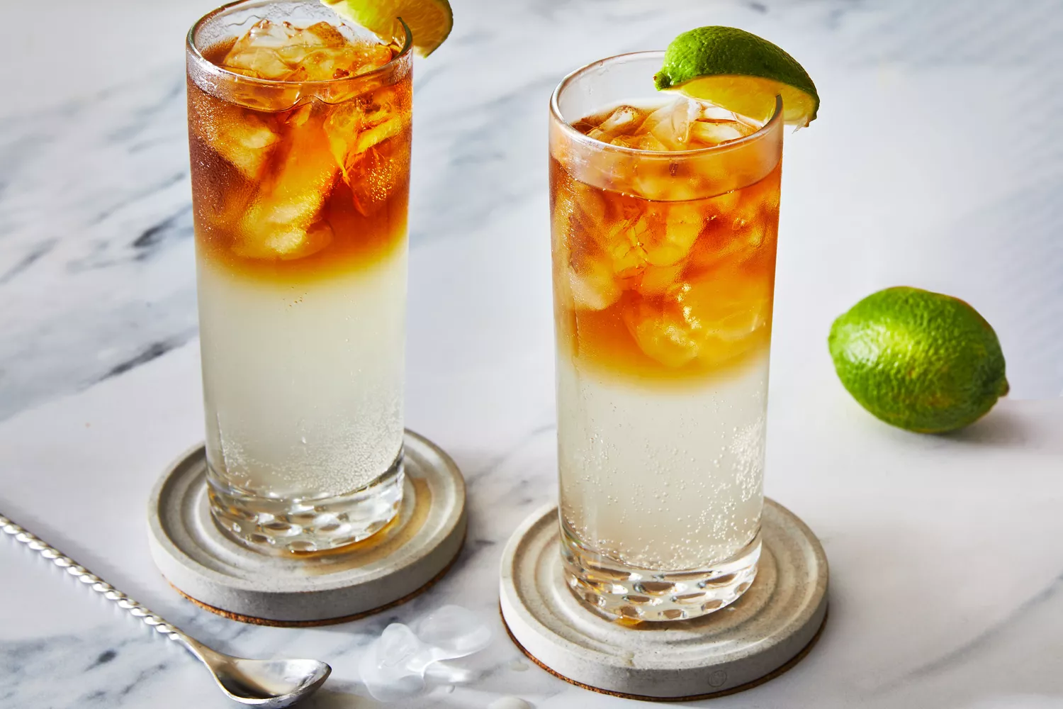 Southern Living Dark and Stormy Cocktail in glasses to serve