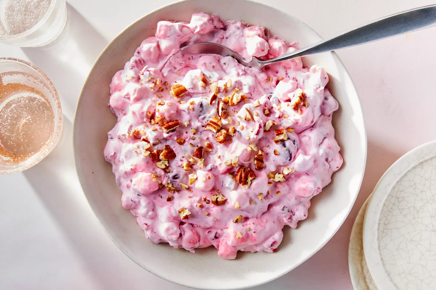 Southern Living Cranberry Fluff Salad in a bowl to serve